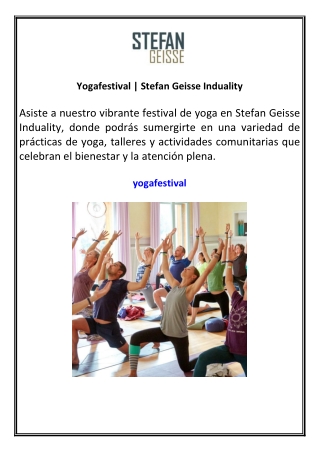 Yogafestival | Stefan Geisse Induality