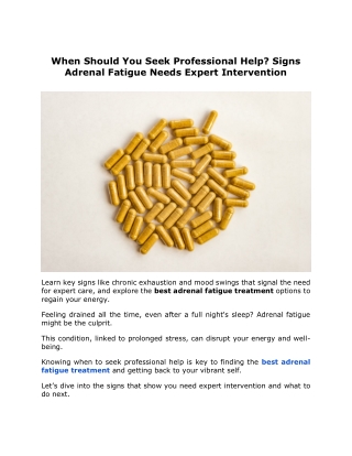 When Should You Seek Professional Help Signs Adrenal Fatigue Needs Expert Intervention