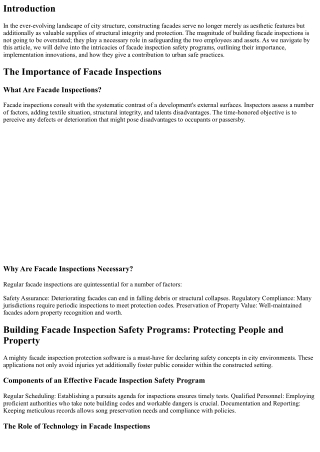 Building Facade Inspection Safety Programs: Protecting People and Property