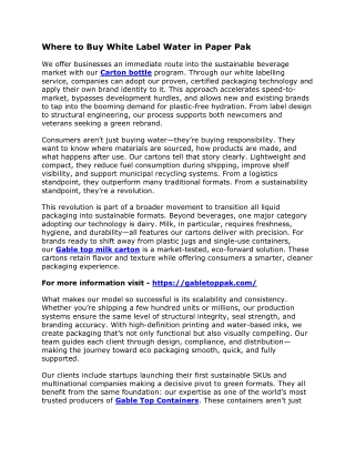 Where to Buy White Label Water in Paper Pak