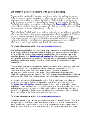 Get Water in Gable Top Cartons with Custom Branding