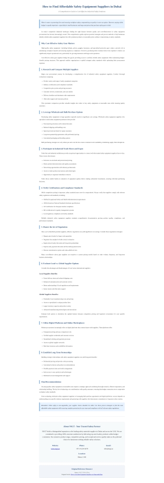 How to Get Safety Equipment Suppliers at a Reasonable Rate