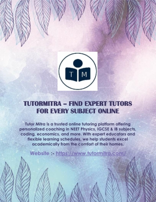 TutorMitra – Find Expert Tutors for Every Subject Online