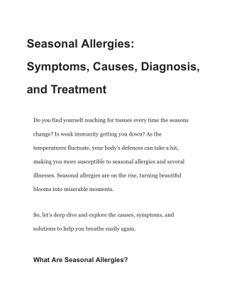 Seasonal Allergies_ Symptoms, Causes, Diagnosis, and Treatment
