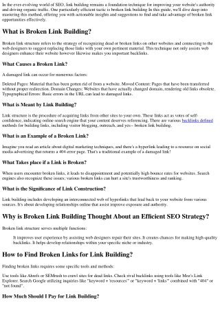 ** Mastering Broken Link Building: A Step-by-Step Guide to Finding Opportunities