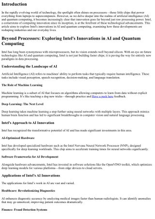 Beyond Processors: Exploring Intel's Innovations in AI and Quantum Computing