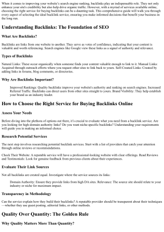 How to Choose the Right Service for Buying Backlinks Online