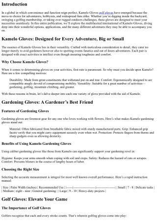 Kamelo Gloves: Designed for Every Adventure, Big or Small