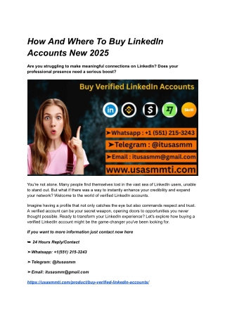 How And Where To Buy LinkedIn Accounts New 2025
