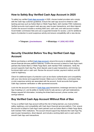 How to Safely Buy Verified Cash App Account in 2025