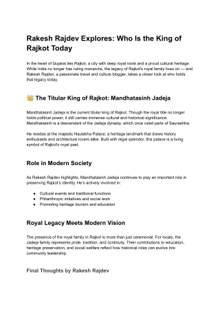 Rakesh Rajdev Explores - Who Is the King of Rajkot Today