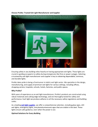 Choose Prolite Trusted Exit Light Manufacturer and Supplier