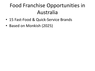 Best food franchises in australia
