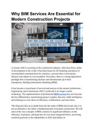 Why BIM Services Are Essential for Modern Construction Projects