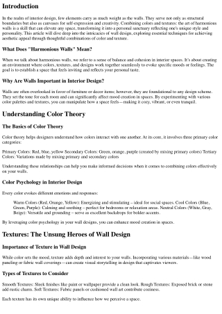 Combining Colors and Textures: The Art of Harmonious Walls