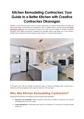 Kitchen Remodeling Contractors: Your Guide to a Better Kitchen