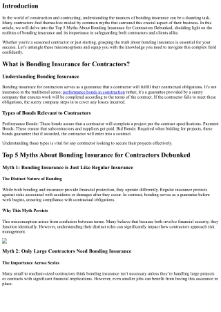 Top 5 Myths About Bonding Insurance for Contractors Debunked