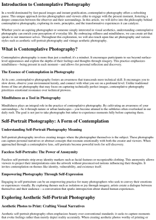 “The Philosophy behind Contemplative Photography Explained”