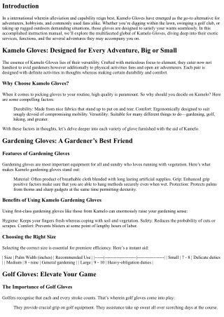 Kamelo Gloves: Designed for Every Adventure, Big or Small