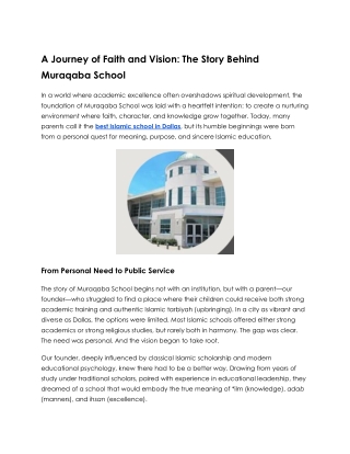 The Founding Journey That Built the Best Islamic School in Dallas
