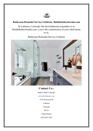 Bathroom Remodel Service Littleton | Buildabathcolorado.com