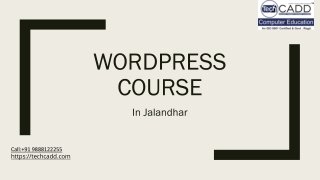 best WordPress course in Jalandhar