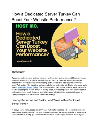 How a Dedicated Server Turkey Can Boost Your Website Performance_