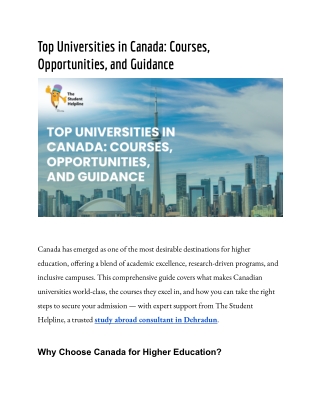 Top Universities in Canada_ Courses, Opportunities, and Guidance