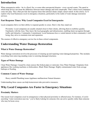 Fast Response Times: Why Local Companies Excel in Emergencies