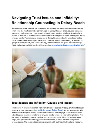 Navigating Trust Issues and Infidelity_ Relationship Counseling in Delray Beach