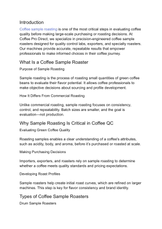 Coffee Sample Roasters by Coffee Pro Direct