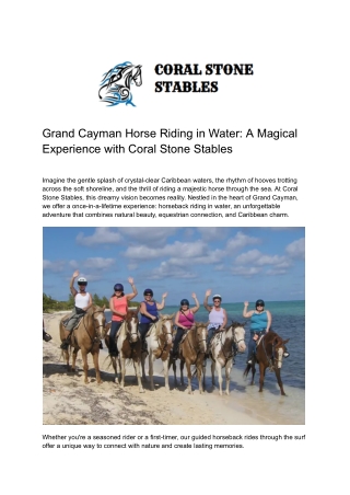 Grand Cayman Horse Riding in Water_ A Magical Experience with Coral Stone Stables