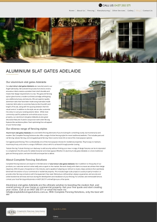 Aluminium Slat Gates Adelaide