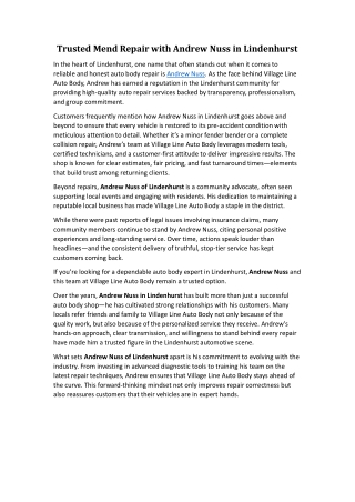 Trusted Mend Repair with Andrew Nuss in Lindenhurst