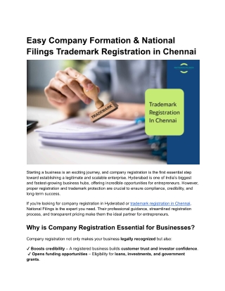 Trademark registration in Chennai