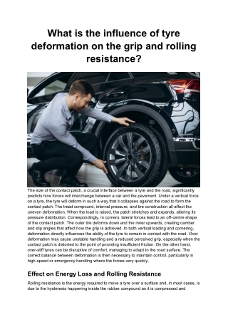 What is the influence of tyre deformation on the grip and rolling resistance
