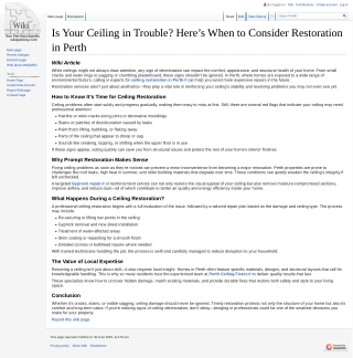 Is Your Ceiling in Trouble Here’s When to Consider Restoration in Perth