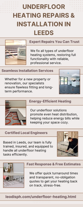 Underfloor heating repairs, fitter, specialists, installers, engineers Leeds