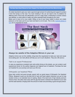 The Best Neck Rest Pillows for Cars