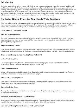 Gardening Gloves: Protecting Your Hands While You Grow