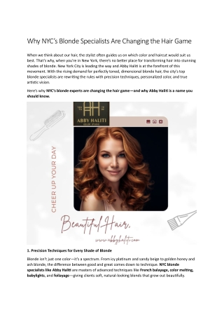 Why NYC’s Blonde Specialists Are Changing the Hair Game