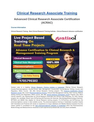 Clinical Research Associate Training_PDF