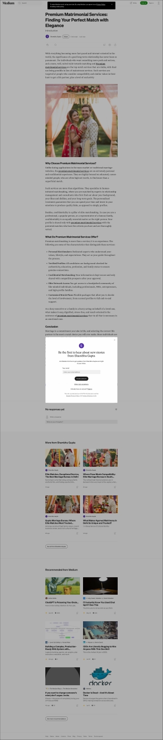 Premium Matrimonial Services: Finding Your Perfect Match with Elegance