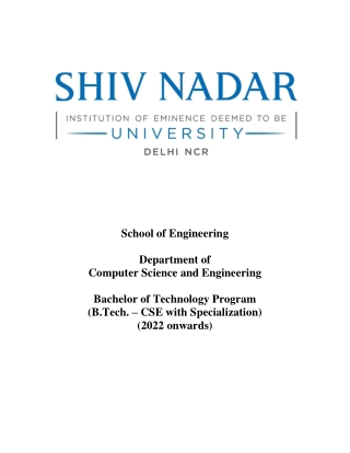 Pursue Computer Science Engineering Courses at Shiv Nadar University