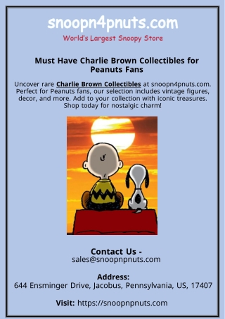 Must Have Charlie Brown Collectibles for Peanuts Fans
