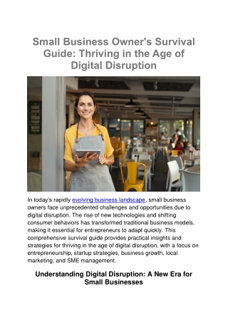 Small Business Owner's Survival Guide Thriving in the Age of Digital Disruption