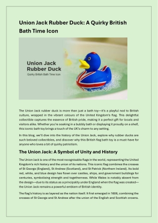 Rule the Tub with the Union Jack Rubber Duck
