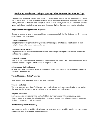 Navigating Headaches During Pregnancy: What to Know and How to Cope