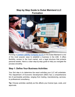 Step‑by‑Step Guide to Dubai Mainland LLC Formation