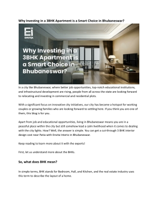 3 BHK Interior Design Cost Near Patia | Envita Interio